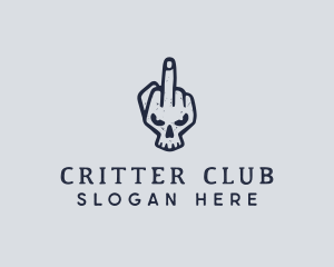 Middle Finger Punk Skull logo design