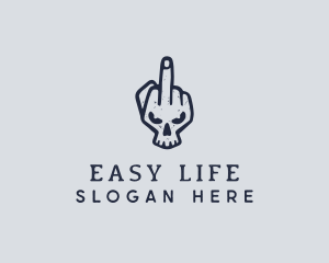 Middle Finger Punk Skull logo design