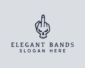 Middle Finger Punk Skull logo design