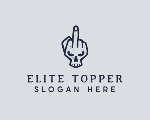 Middle Finger Punk Skull logo design