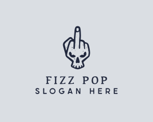 Middle Finger Punk Skull logo design