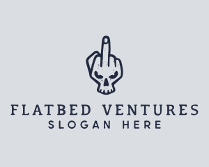 Middle Finger Punk Skull logo design