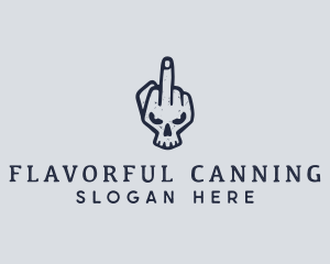 Middle Finger Punk Skull logo design