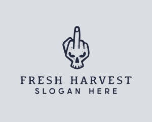 Middle Finger Punk Skull logo design