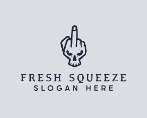 Middle Finger Punk Skull logo design