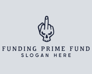 Middle Finger Punk Skull logo design