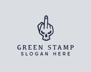 Middle Finger Punk Skull logo design