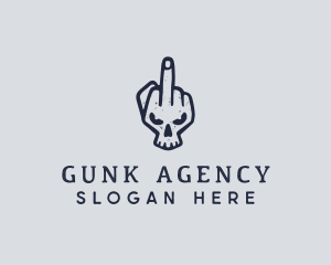 Middle Finger Punk Skull logo design