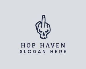 Middle Finger Punk Skull logo design