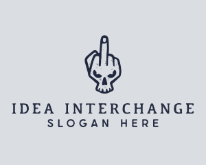 Middle Finger Punk Skull logo design