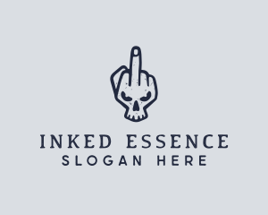 Middle Finger Punk Skull logo design