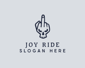 Middle Finger Punk Skull logo design