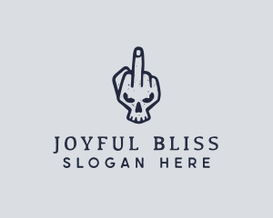 Middle Finger Punk Skull logo design