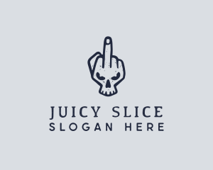 Middle Finger Punk Skull logo design