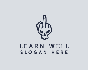 Middle Finger Punk Skull logo design