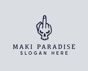 Middle Finger Punk Skull logo design