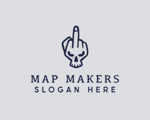 Middle Finger Punk Skull logo design