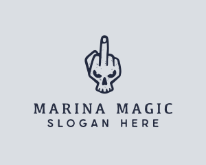 Middle Finger Punk Skull logo design