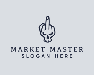 Middle Finger Punk Skull logo design