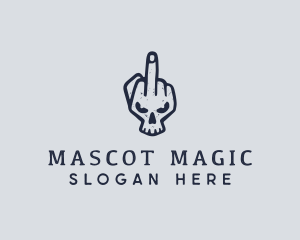 Middle Finger Punk Skull logo design