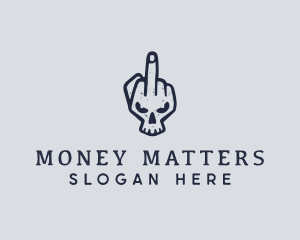 Middle Finger Punk Skull logo design