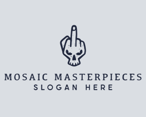 Middle Finger Punk Skull logo design