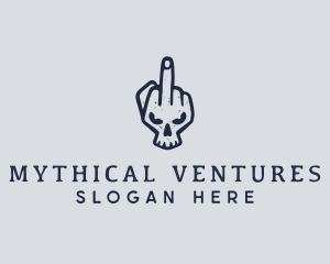 Middle Finger Punk Skull logo design