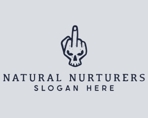 Middle Finger Punk Skull logo design