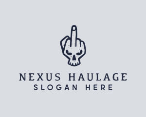 Middle Finger Punk Skull logo design