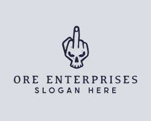 Middle Finger Punk Skull logo design