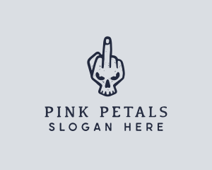 Middle Finger Punk Skull logo design