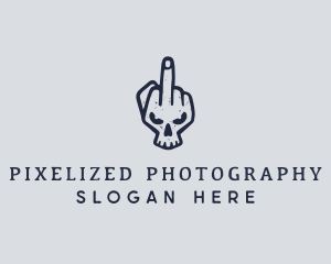 Middle Finger Punk Skull logo design