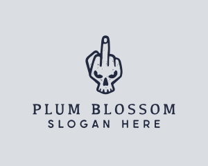 Middle Finger Punk Skull logo design