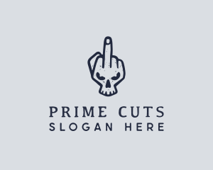 Middle Finger Punk Skull logo design