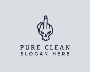 Middle Finger Punk Skull logo design