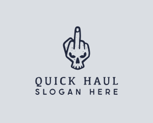 Middle Finger Punk Skull logo design