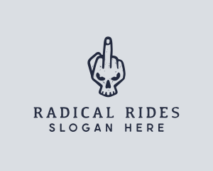 Middle Finger Punk Skull logo design