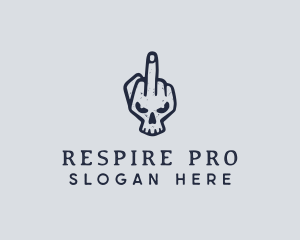 Middle Finger Punk Skull logo design