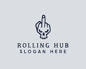 Middle Finger Punk Skull logo design