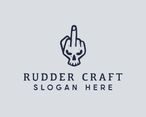 Middle Finger Punk Skull logo design