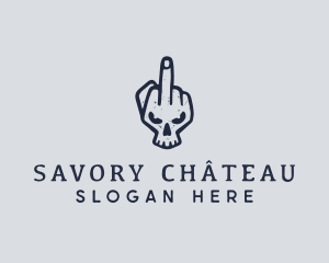 Middle Finger Punk Skull logo design