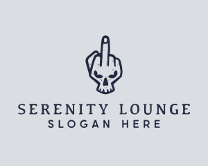 Middle Finger Punk Skull logo design