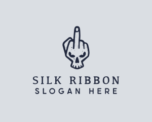 Middle Finger Punk Skull logo design