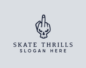 Middle Finger Punk Skull logo design