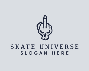 Middle Finger Punk Skull logo design