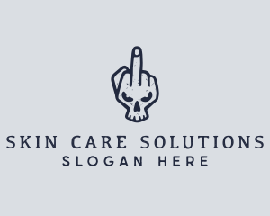 Middle Finger Punk Skull logo design