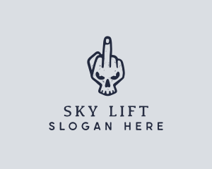 Middle Finger Punk Skull logo design