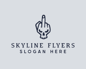 Middle Finger Punk Skull logo design