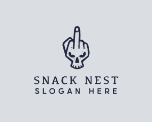 Middle Finger Punk Skull logo design