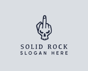 Middle Finger Punk Skull logo design